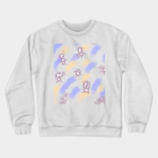 Purple yellow sparkle watercolor art Crewneck Sweatshirt